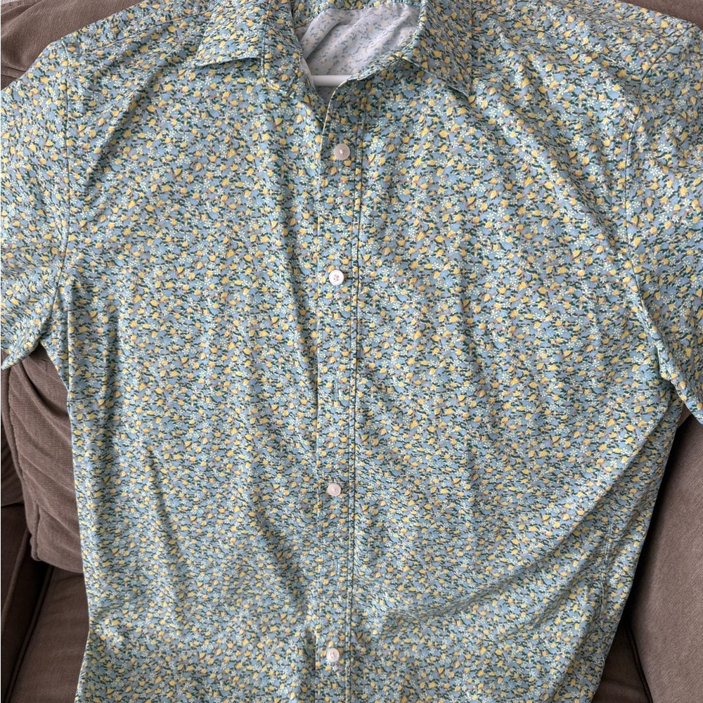 UNTUCKit Blue and Yellow Floral Men's Shirt